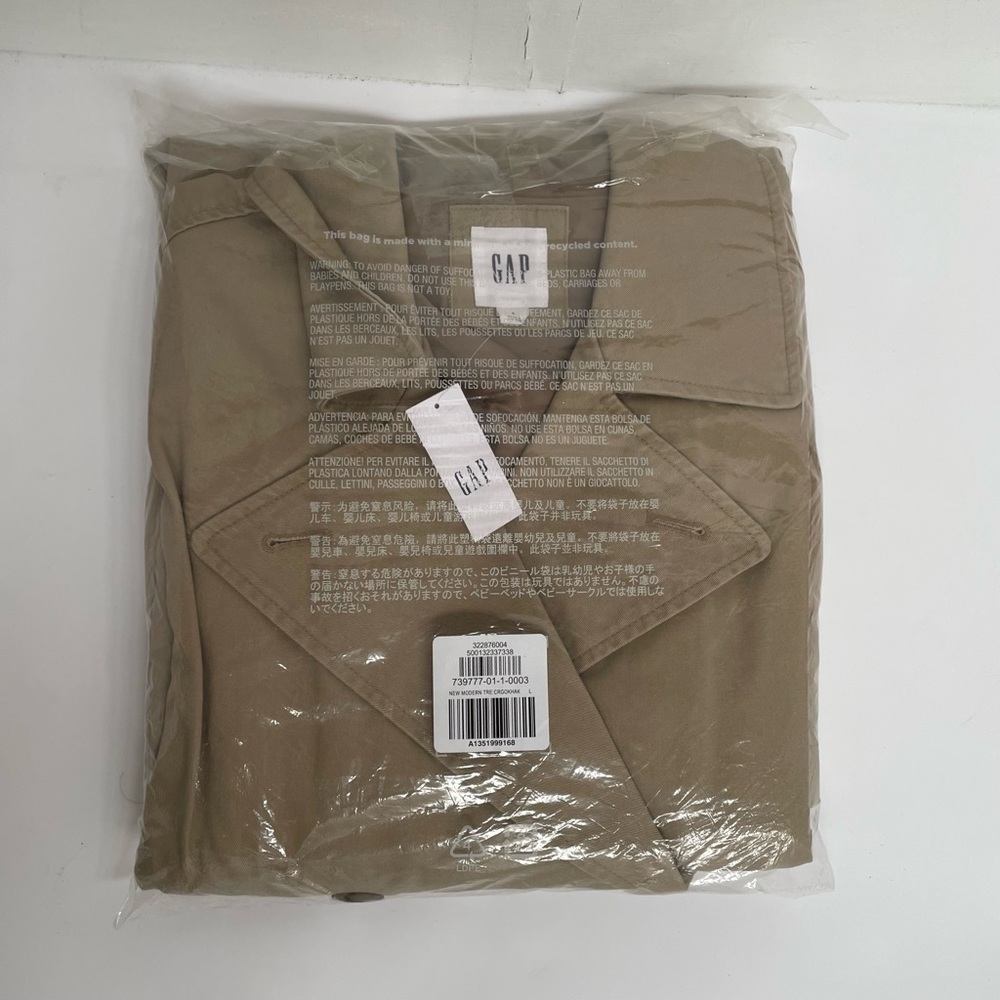 GAP Women's Beige Rain Trench Coat NWT Original Packaging - Picture 13 of 15